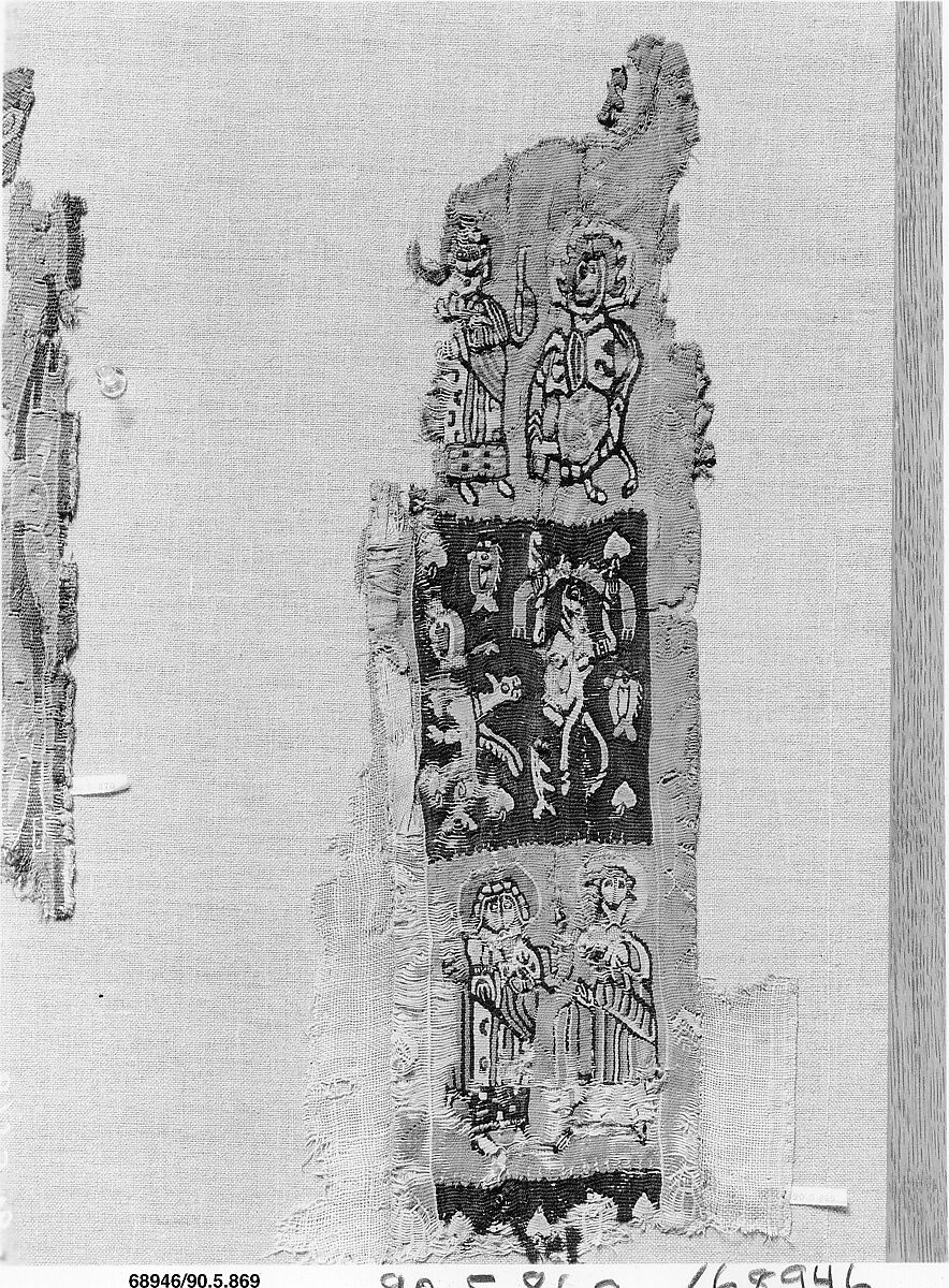 Fragment of a Shoulder Band, Linen, wool