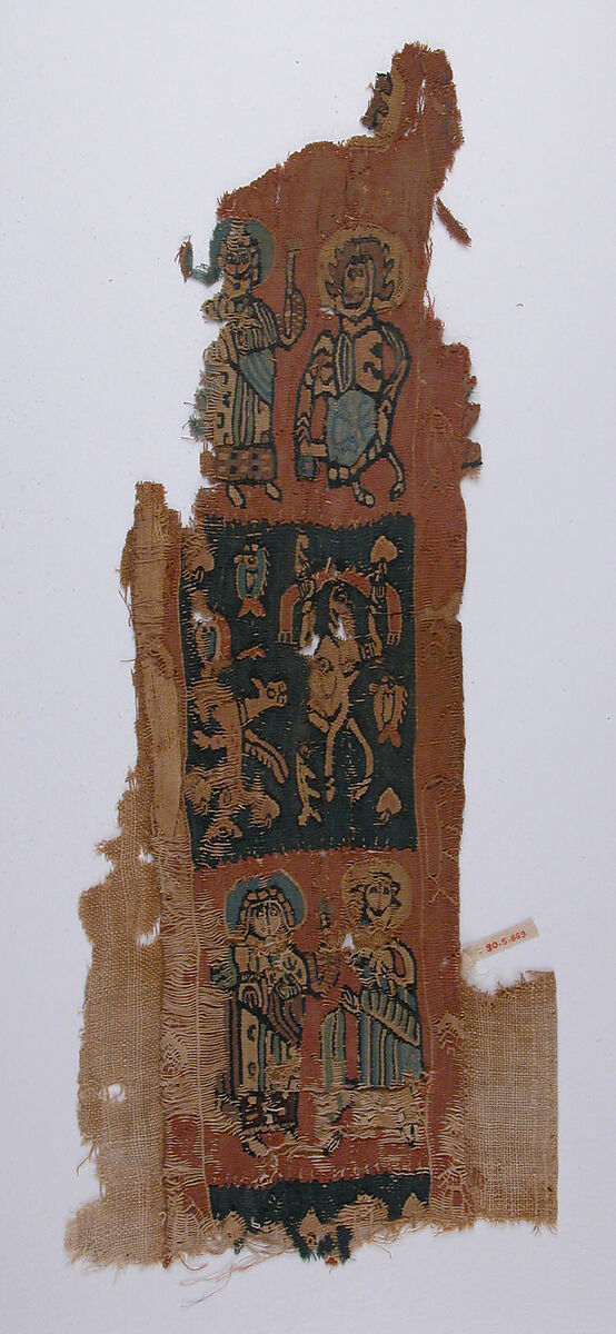 Fragment of a Shoulder Band, Linen, wool 