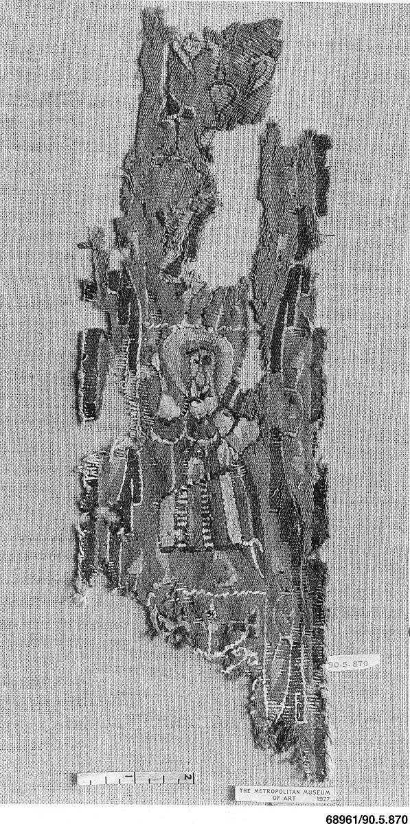 Fragment of a Shoulder Band, Linen, wool