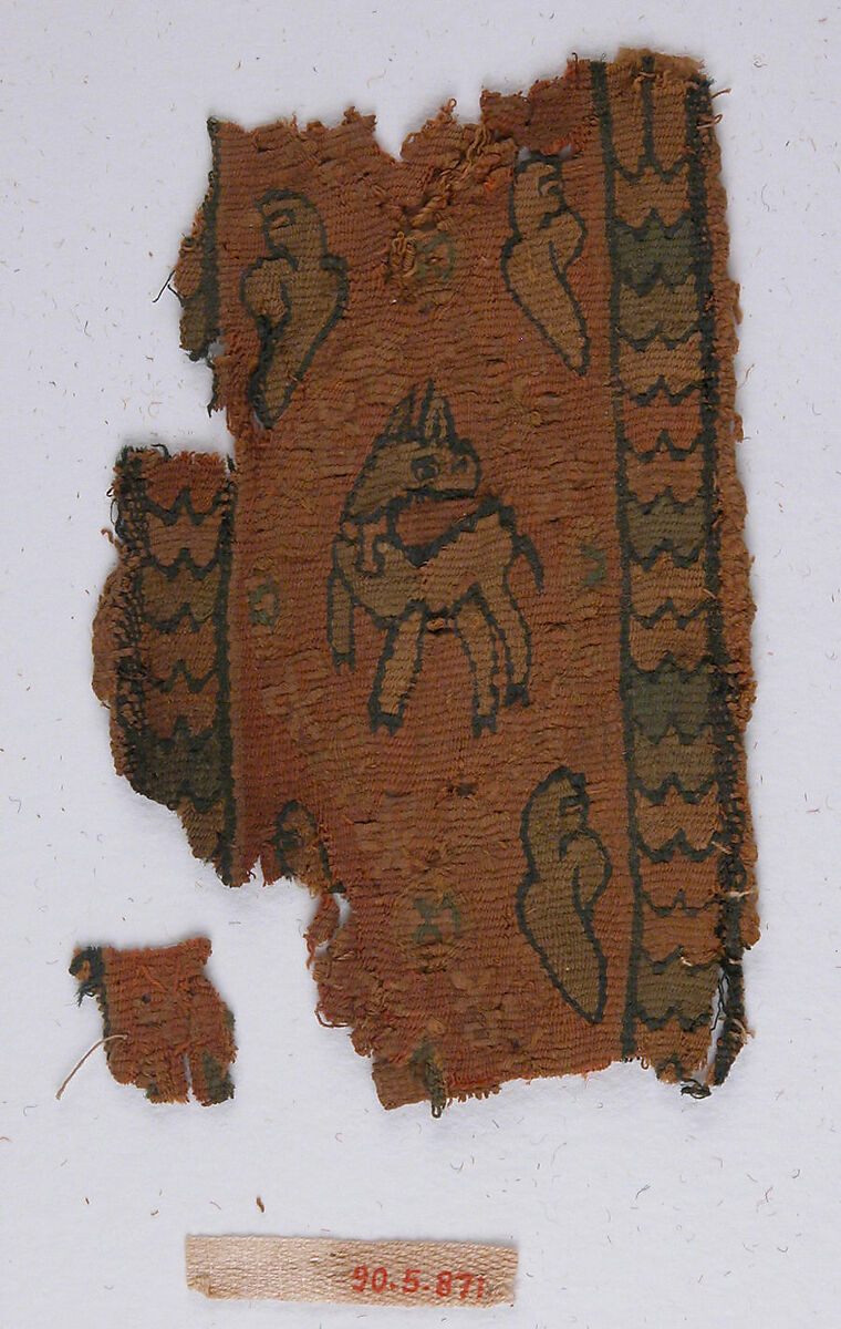 Fragment of a Shoulder Band, Linen, wool 