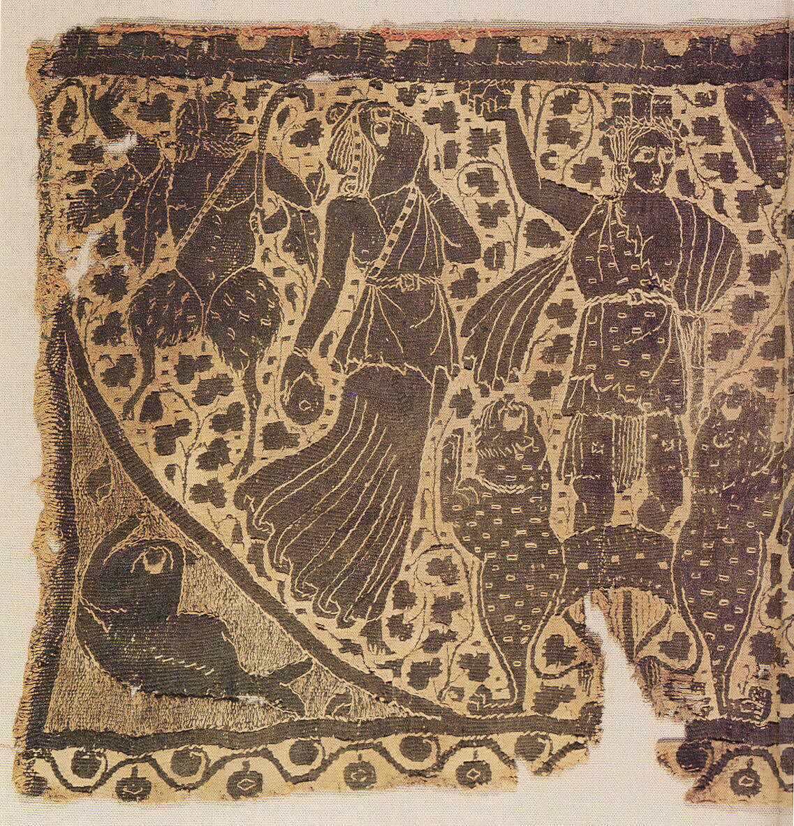 Panel with the Triumph of Dionysos, Wool, linen; tapestry weave