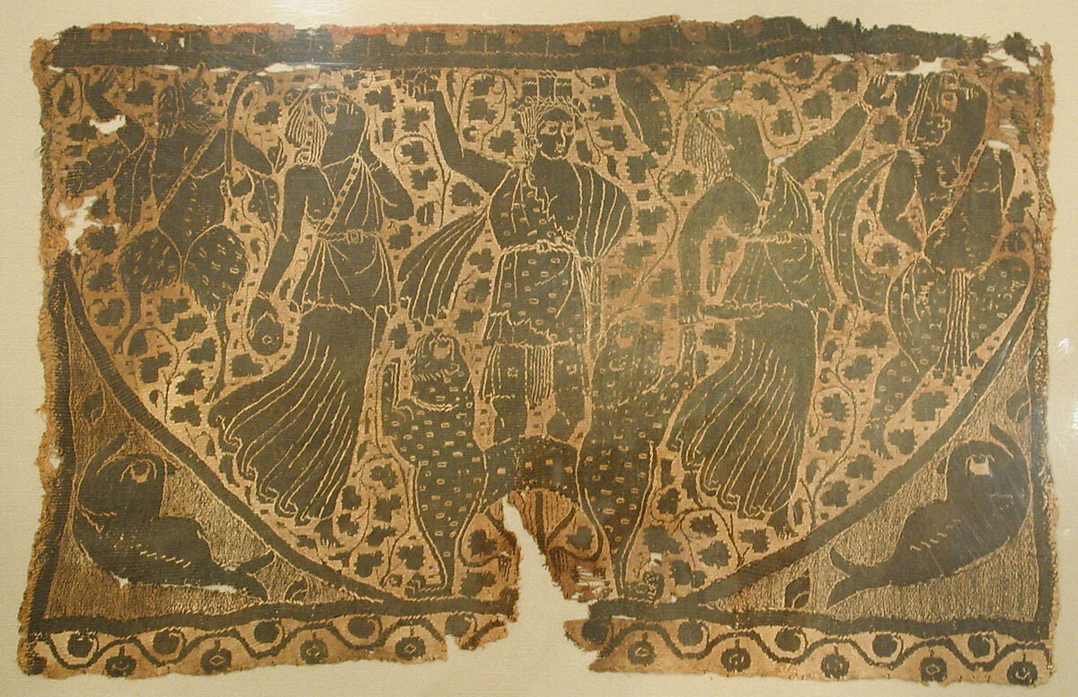 Panel with the Triumph of Dionysos, Wool, linen; tapestry weave