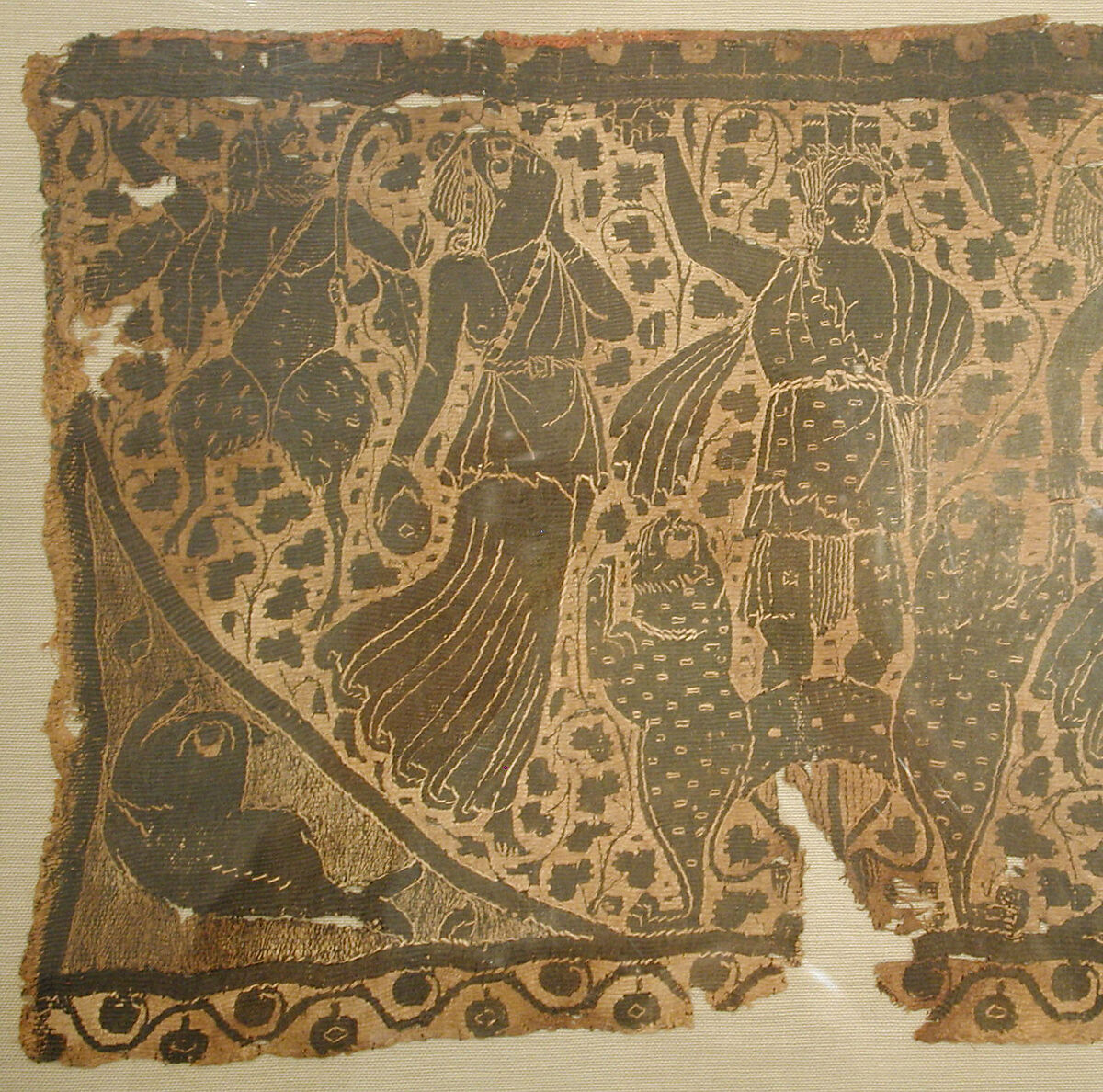 Panel with the Triumph of Dionysos, Wool, linen; tapestry weave