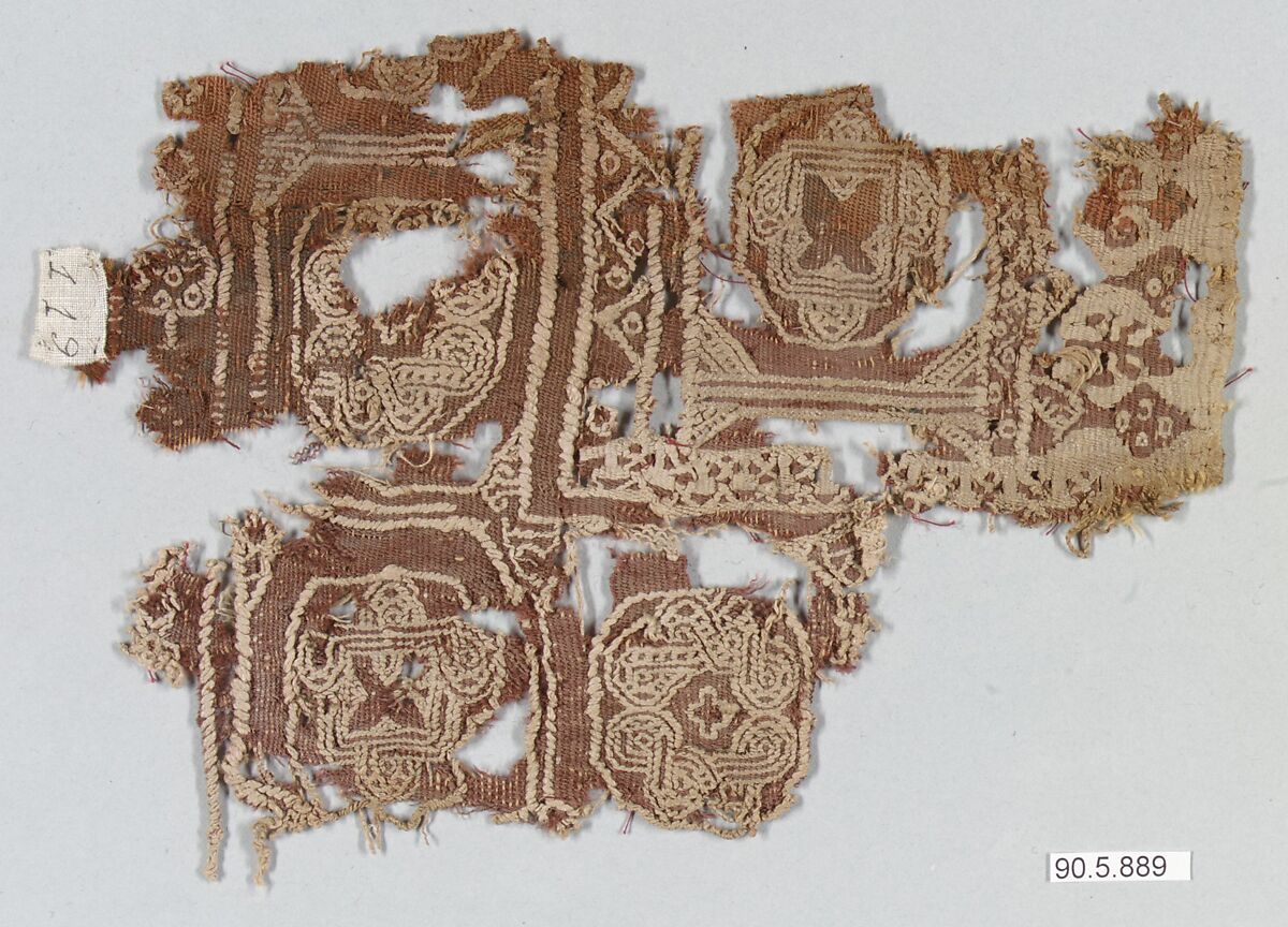 Panel Fragment, Linen, wool 