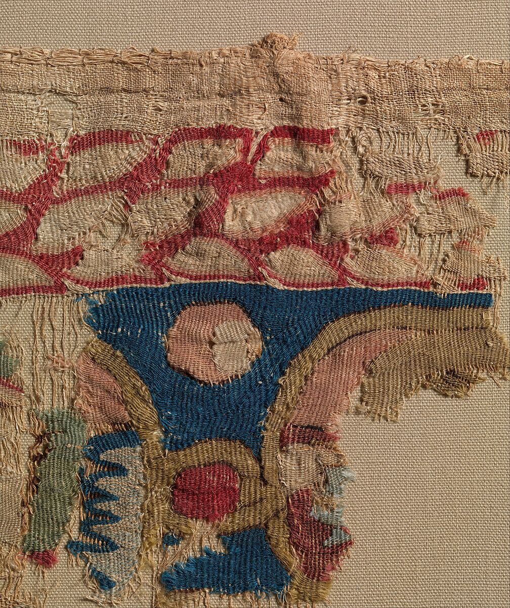 Fragment from a Coptic Hanging, Linen, wool; plain weave, tapestry-weave