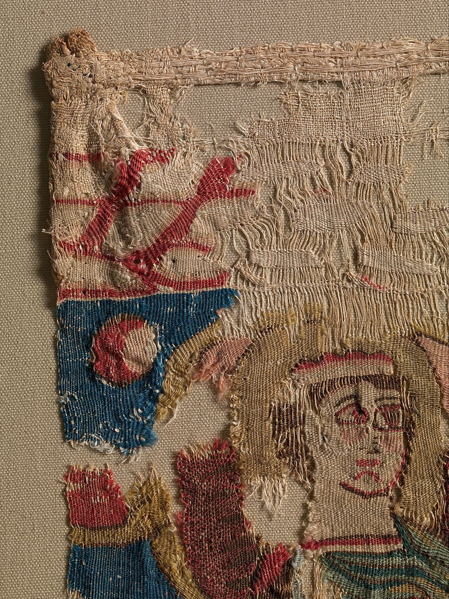 Fragment from a Coptic Hanging, Linen, wool; plain weave, tapestry-weave