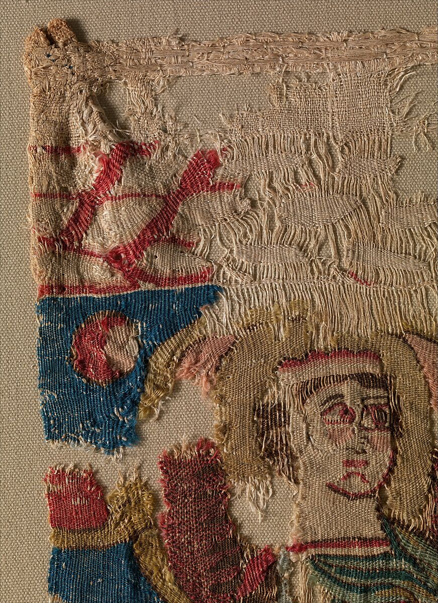 Fragment from a Coptic Hanging, Linen, wool; plain weave, tapestry-weave
