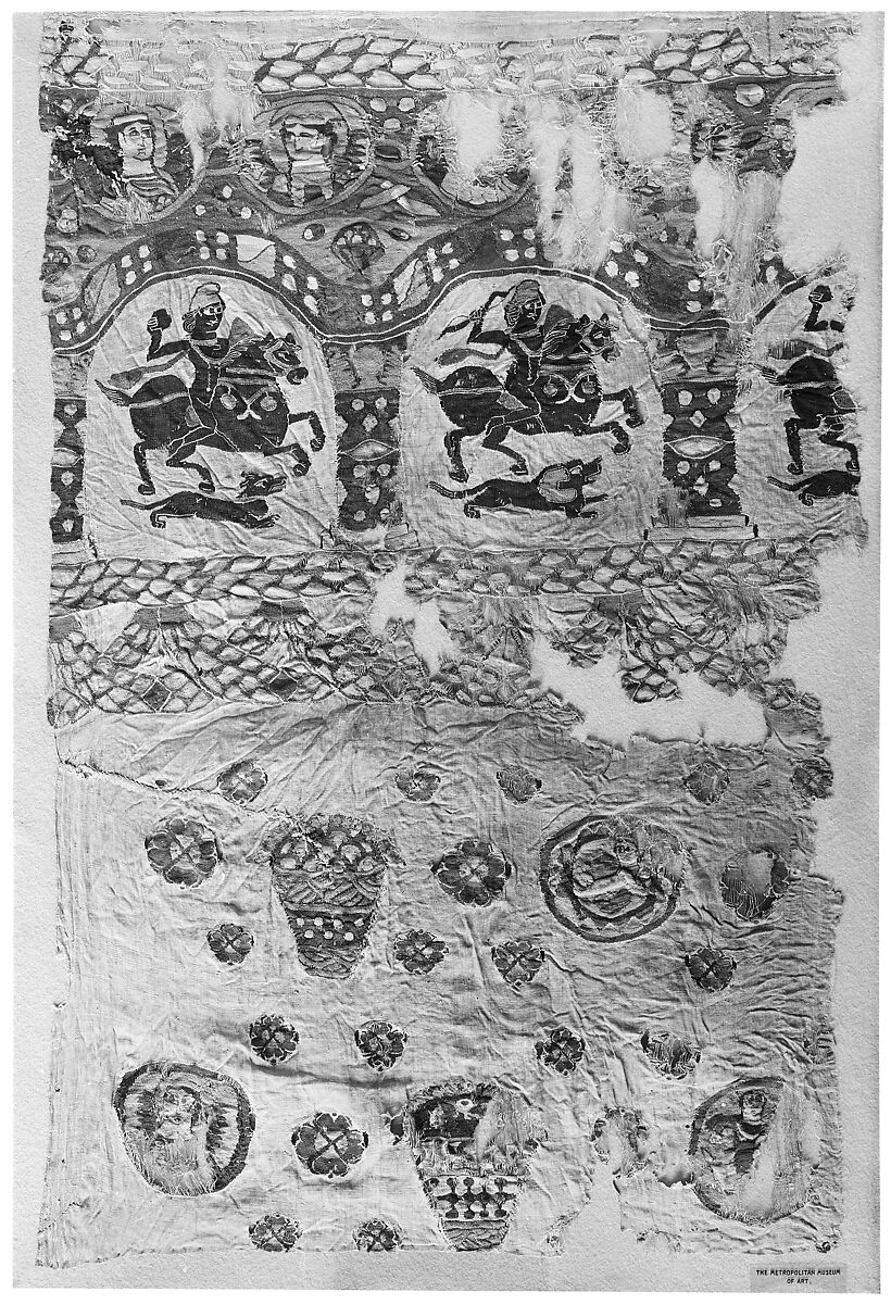 Fragment from a Coptic Hanging, Linen, wool; plain weave, tapestry-weave