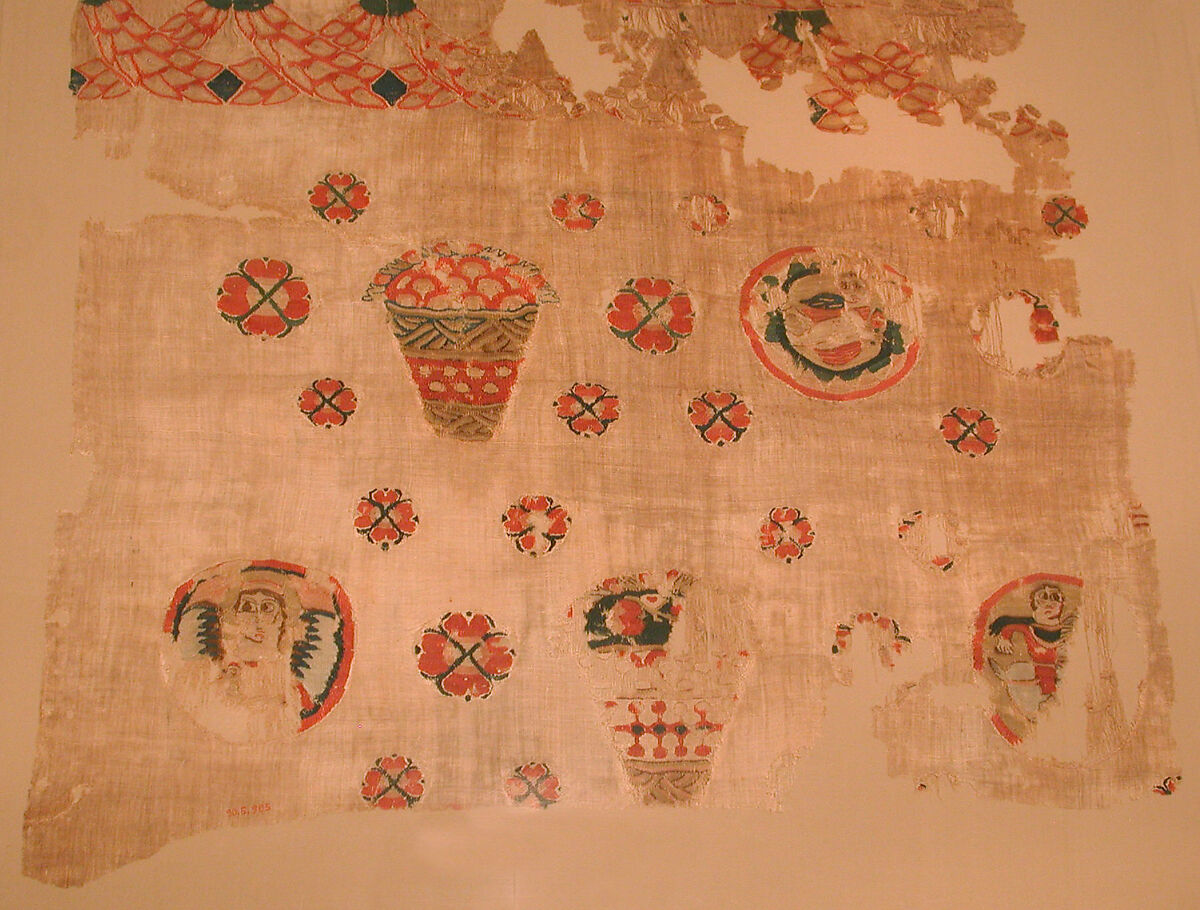 Fragment from a Coptic Hanging, Linen, wool; plain weave, tapestry-weave