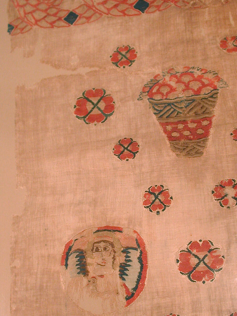 Fragment from a Coptic Hanging, Linen, wool; plain weave, tapestry-weave