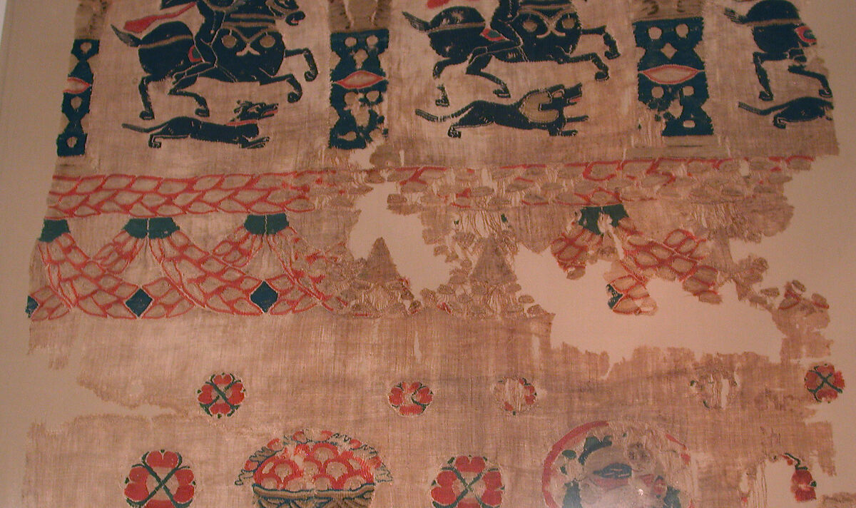 Fragment from a Coptic Hanging, Linen, wool; plain weave, tapestry-weave