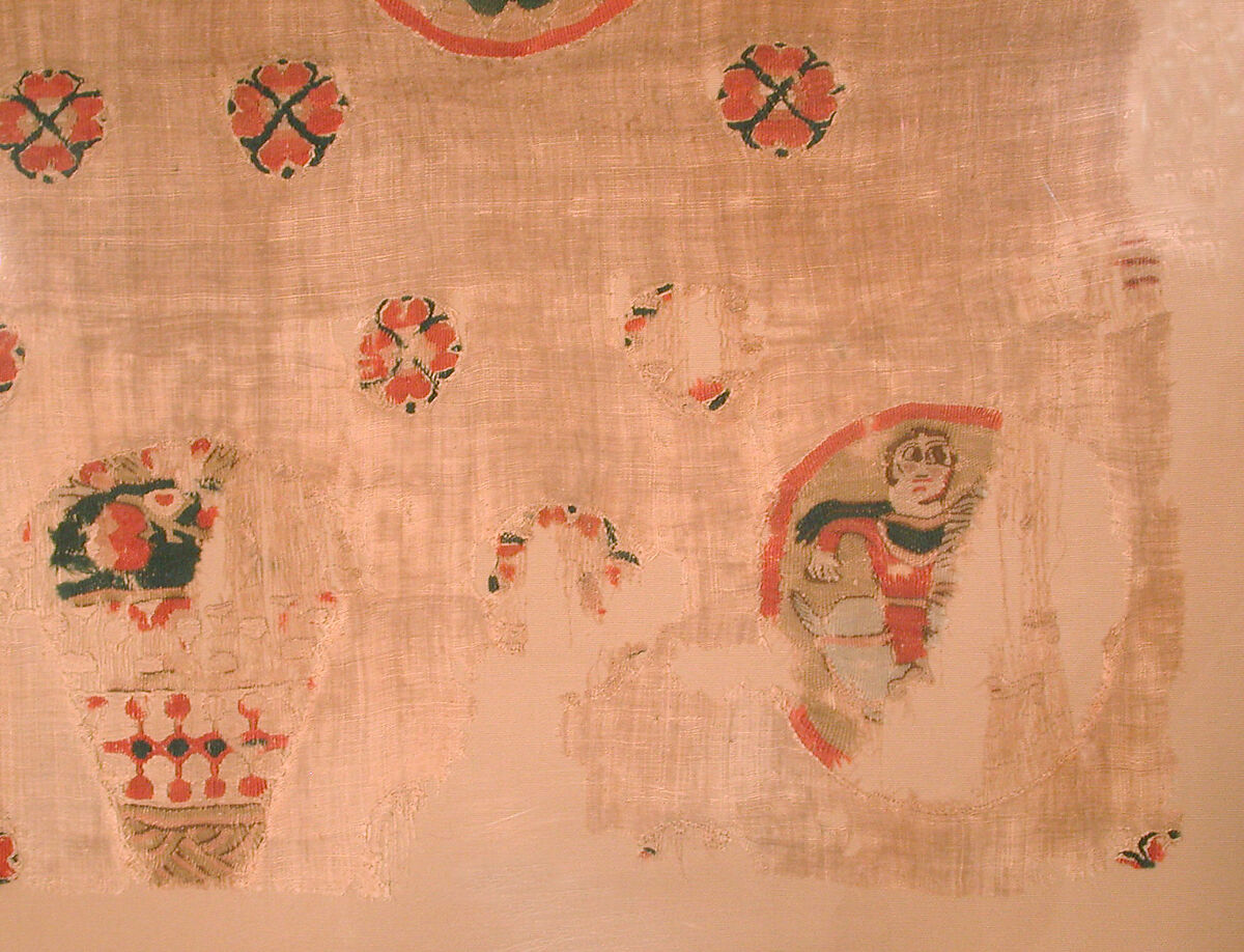 Fragment from a Coptic Hanging, Linen, wool; plain weave, tapestry-weave