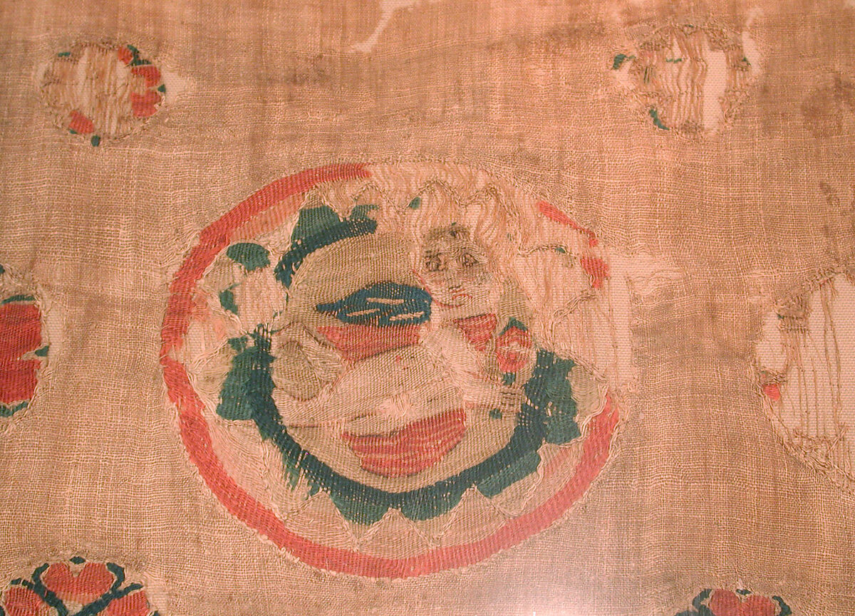 Fragment from a Coptic Hanging, Linen, wool; plain weave, tapestry-weave