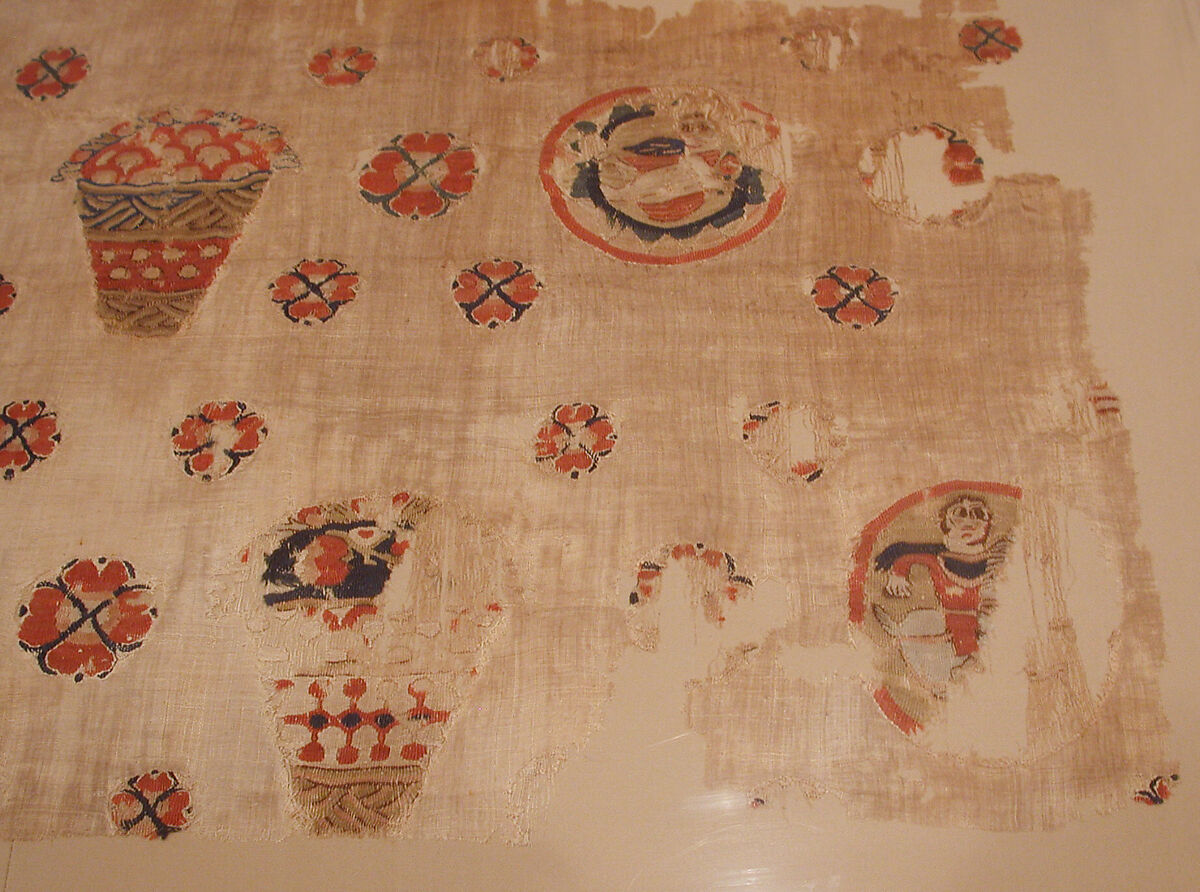 Fragment from a Coptic Hanging, Linen, wool; plain weave, tapestry-weave