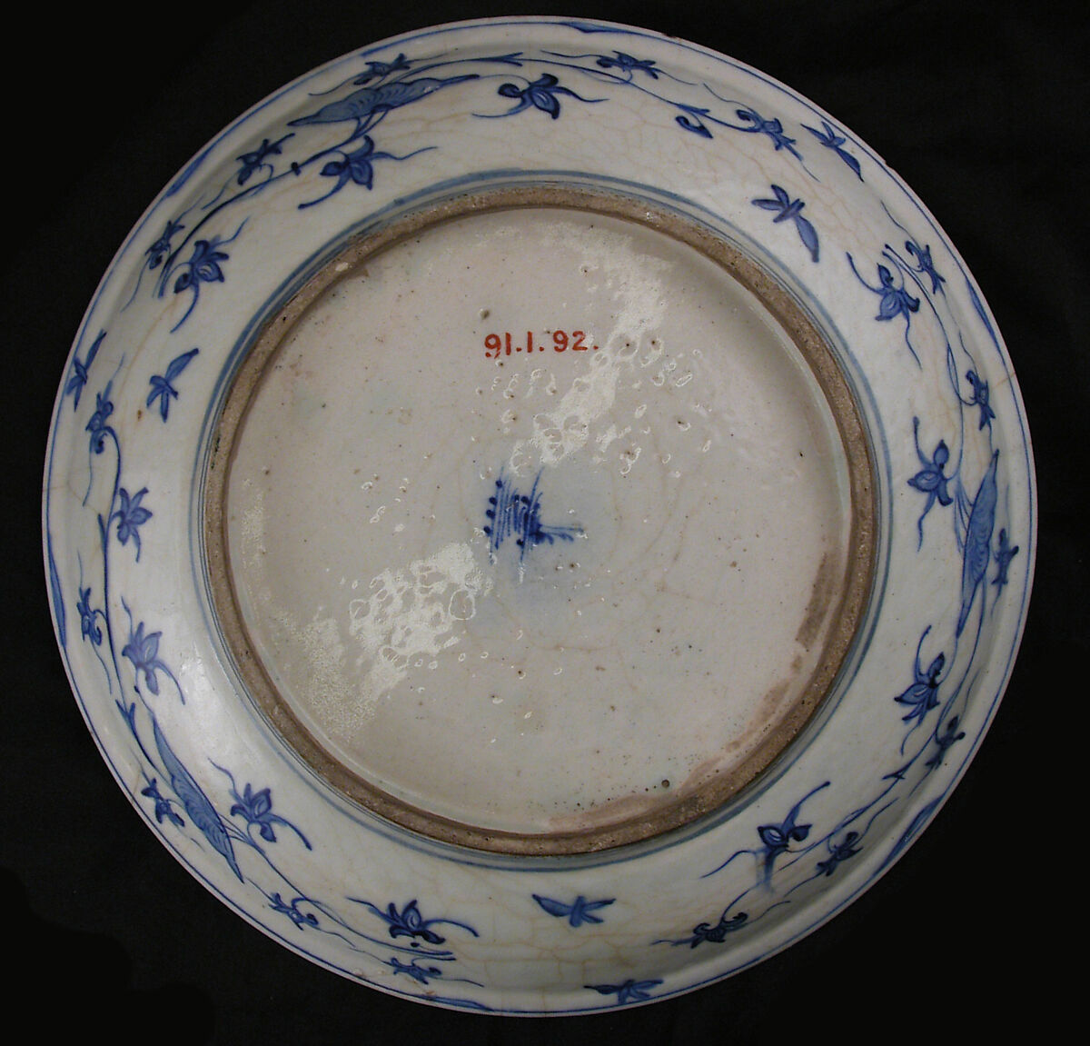 Dish with Floral Designs, Stonepaste; polychrome painted under transparent glaze
