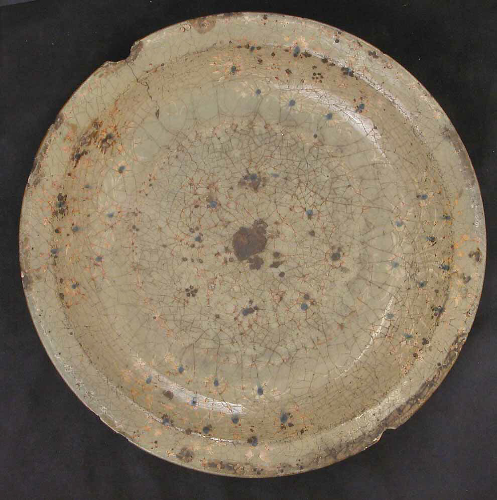Dish, Stonepaste; painted and glazed