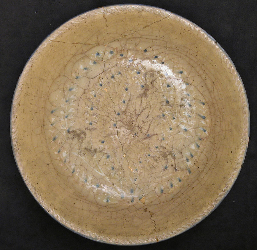 Dish, Stonepaste; painted and glazed