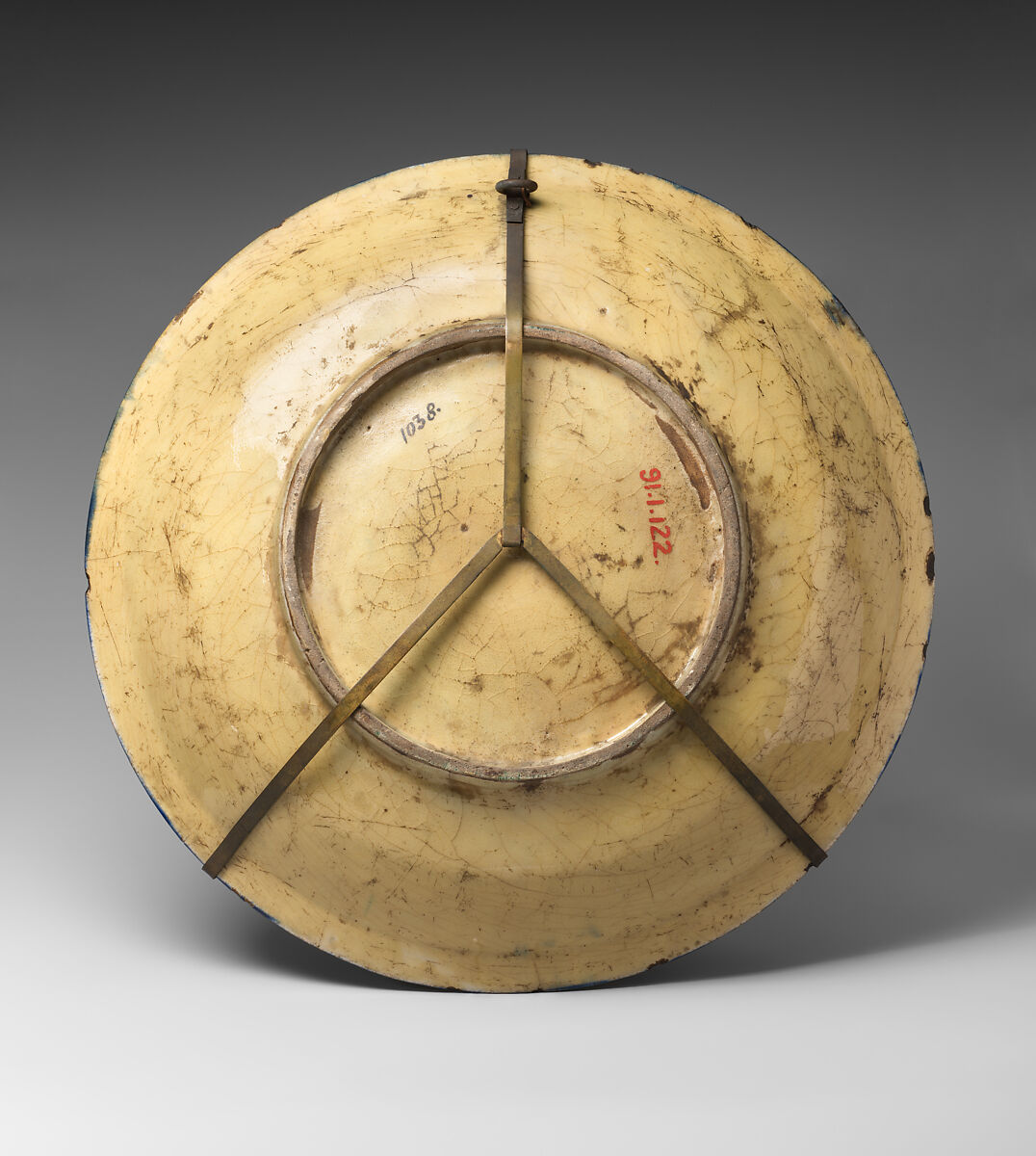 Dish, Stonepaste; painted and glazed