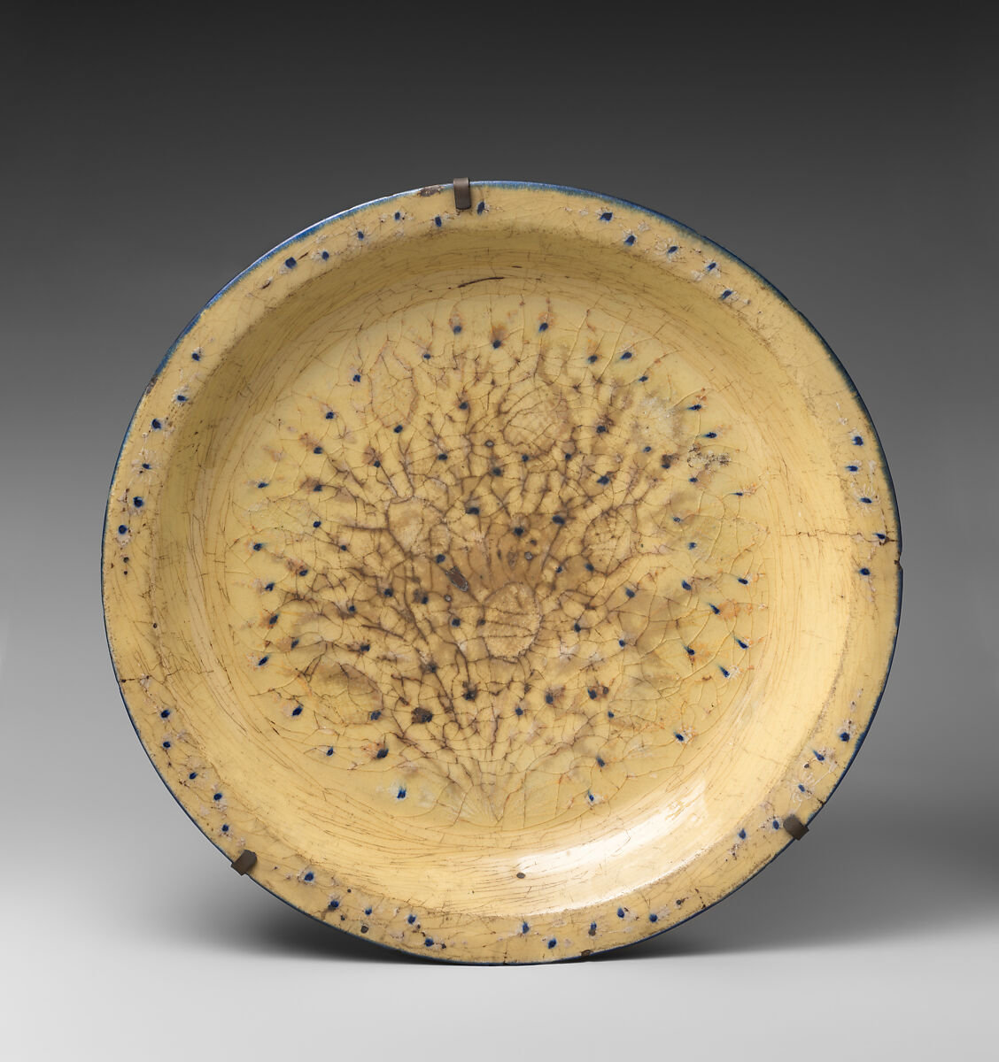 Dish, Stonepaste; painted and glazed 