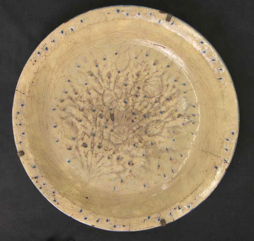 Dish, Stonepaste; painted and glazed