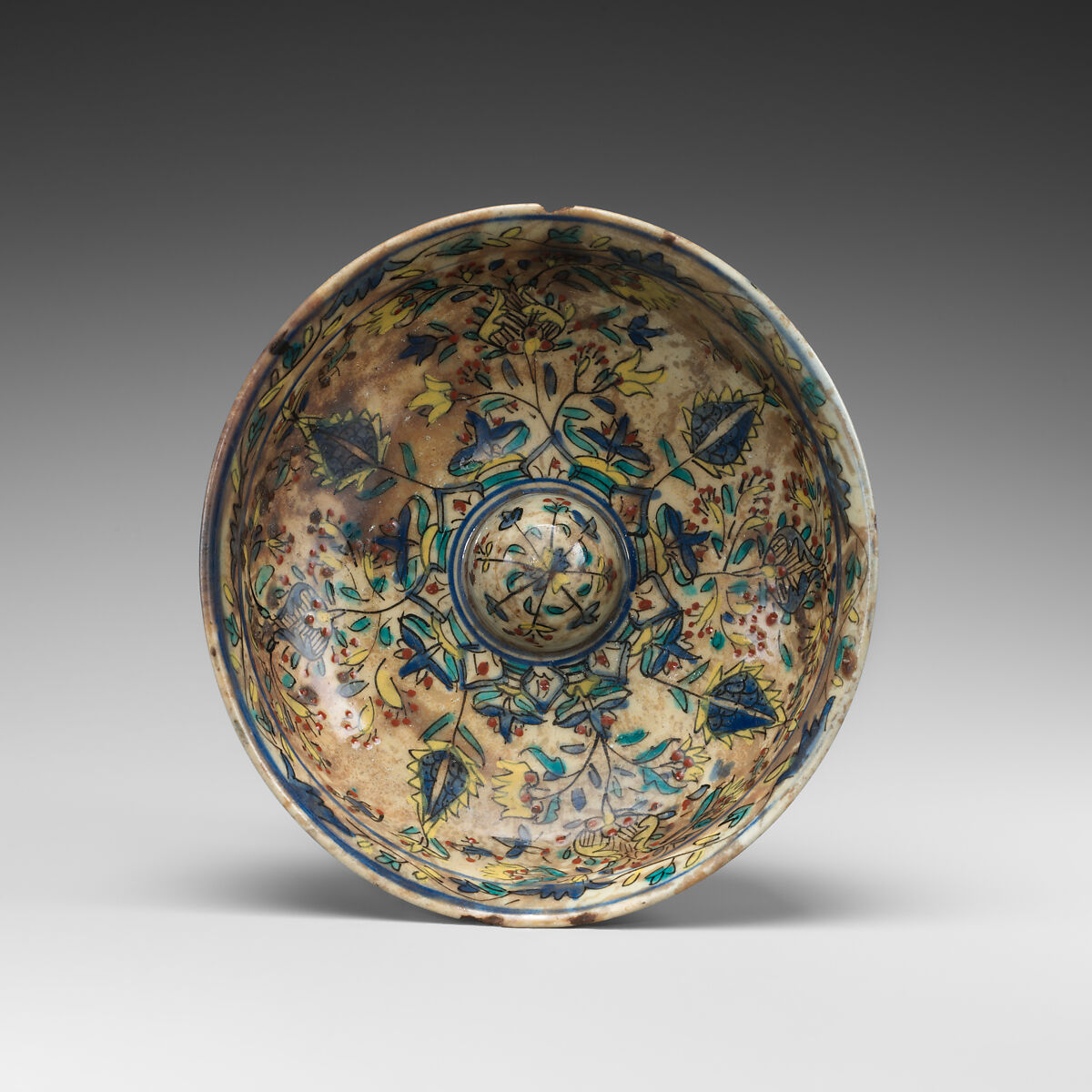 Dish, Stonepaste; painted and glazed 