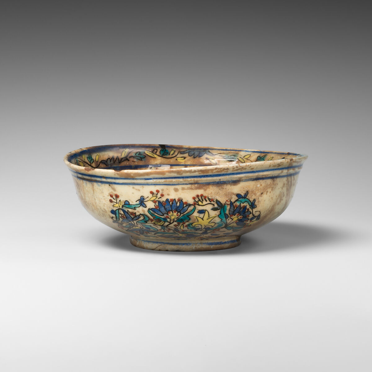 Dish, Stonepaste; painted and glazed