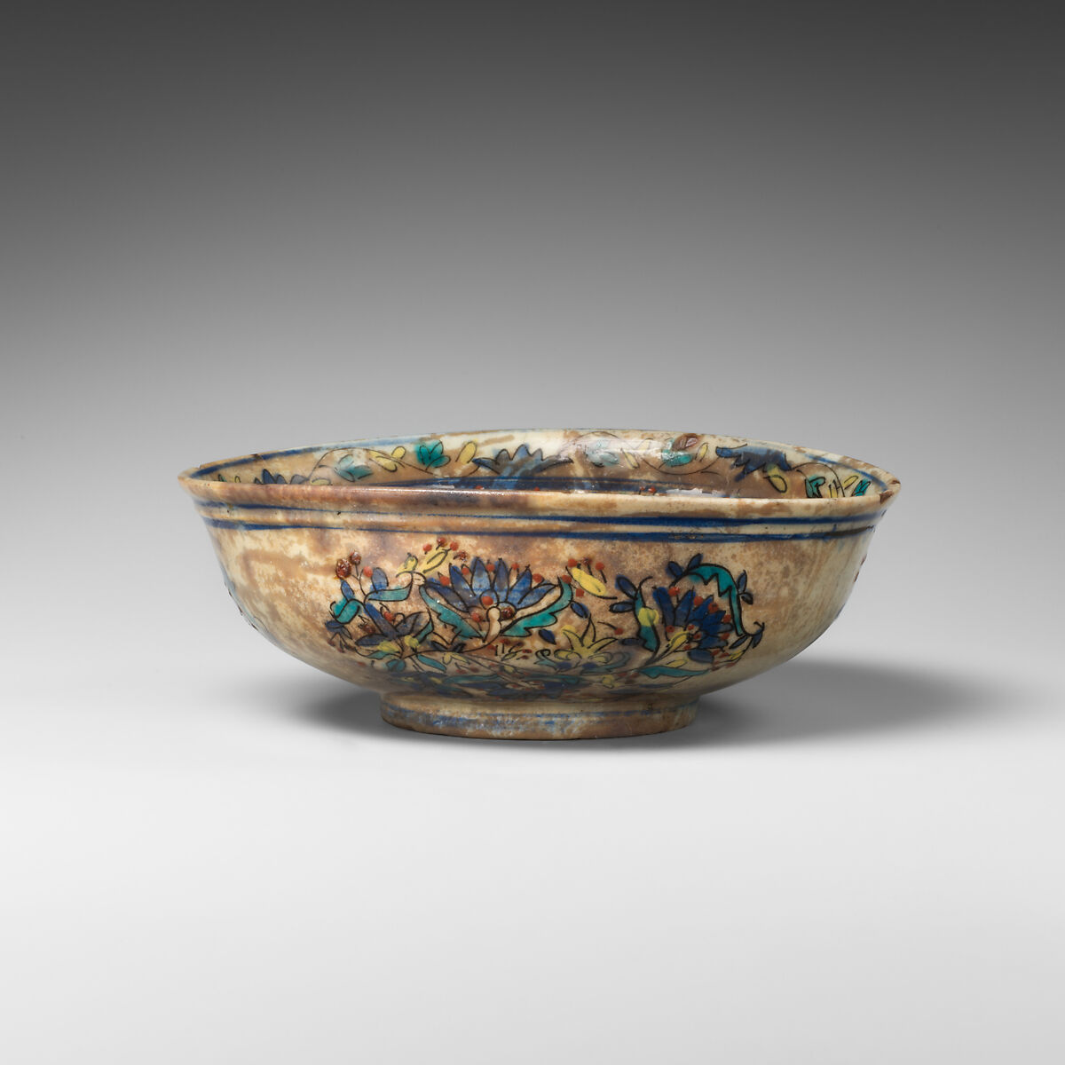 Dish, Stonepaste; painted and glazed