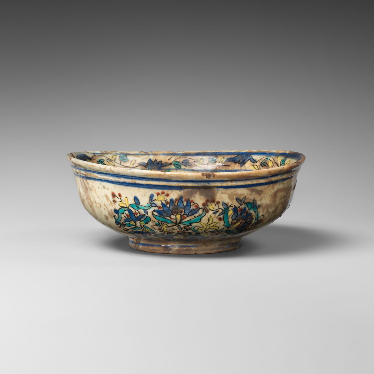 Dish, Stonepaste; painted and glazed