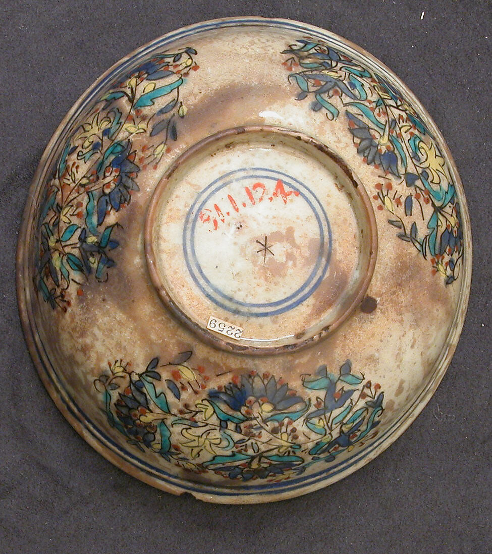 Dish, Stonepaste; painted and glazed