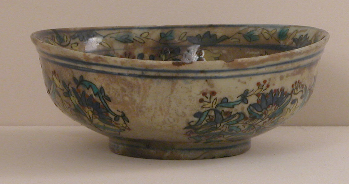 Dish, Stonepaste; painted and glazed