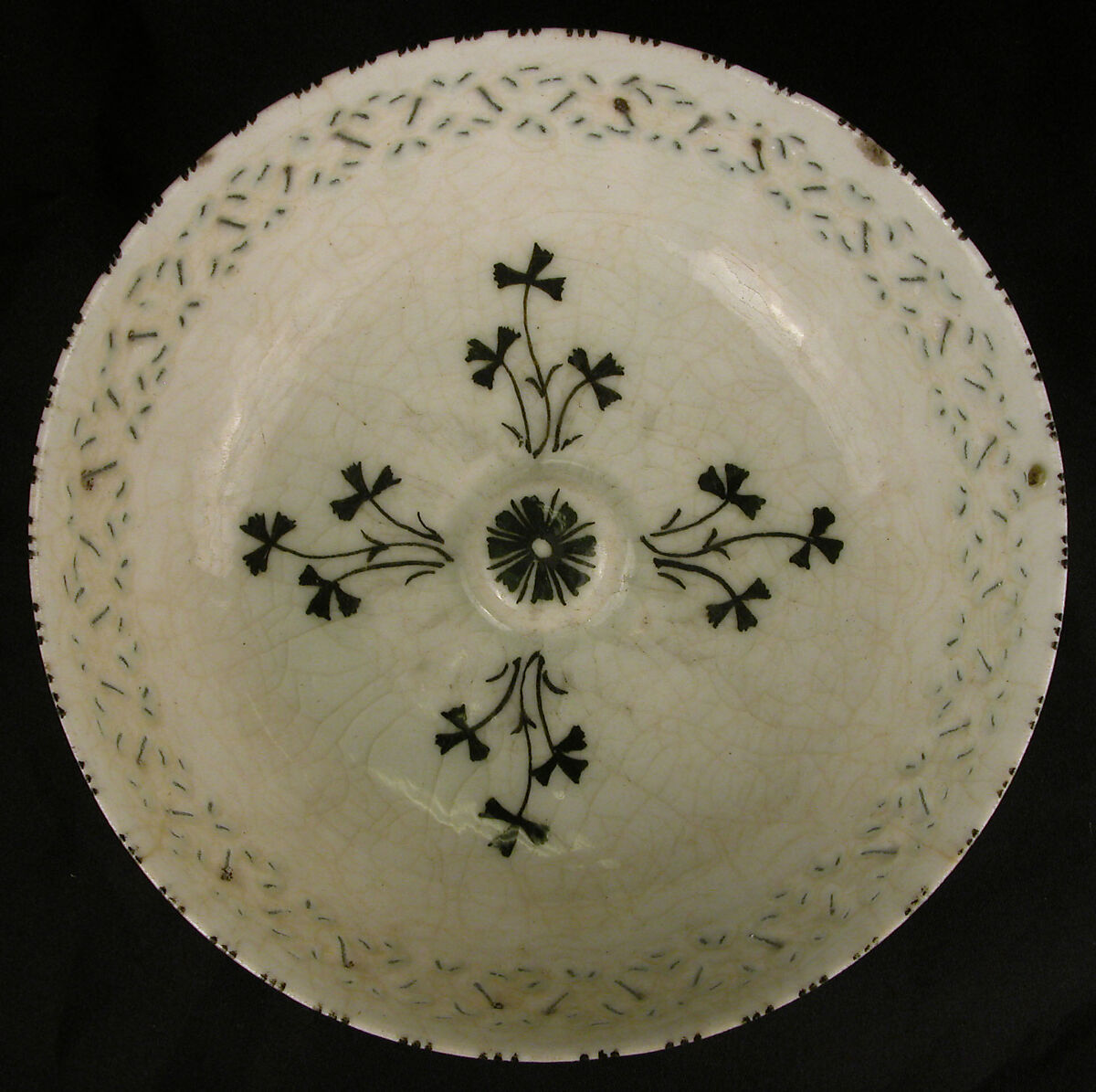 Bowl, Stonepaste; painted and glazed