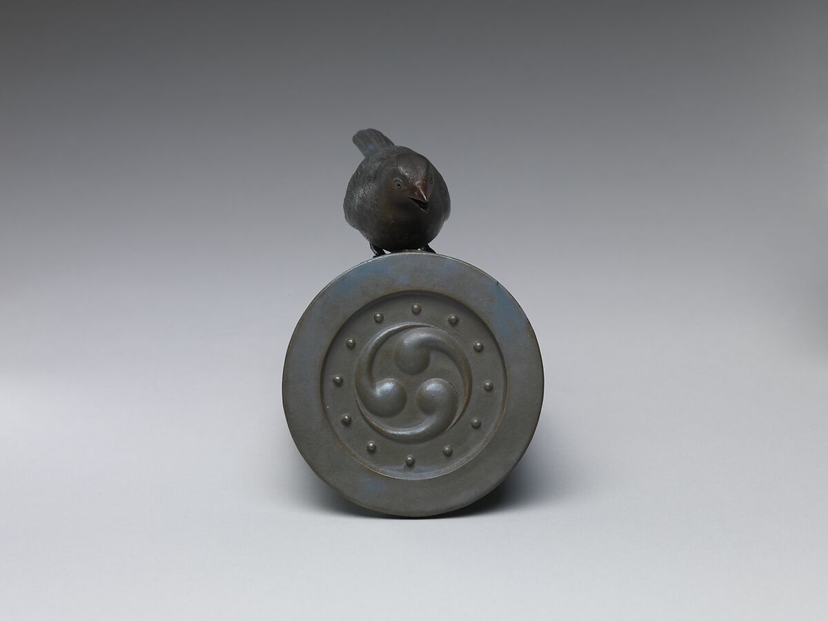 Censer in the Form of Sparrow on a Roof Tile, Lightly glazed stoneware (Bizen ware), Japan
