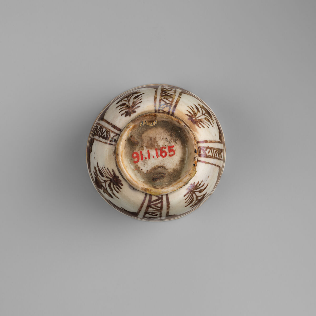 Cup, Stonepaste; luster-painted on opaque white glaze under transparent colorless glaze