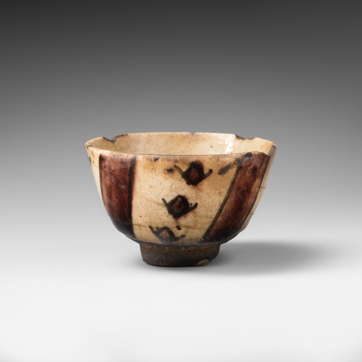 Cup, Stonepaste; luster-painted on opaque white glaze under transparent colorless glaze 