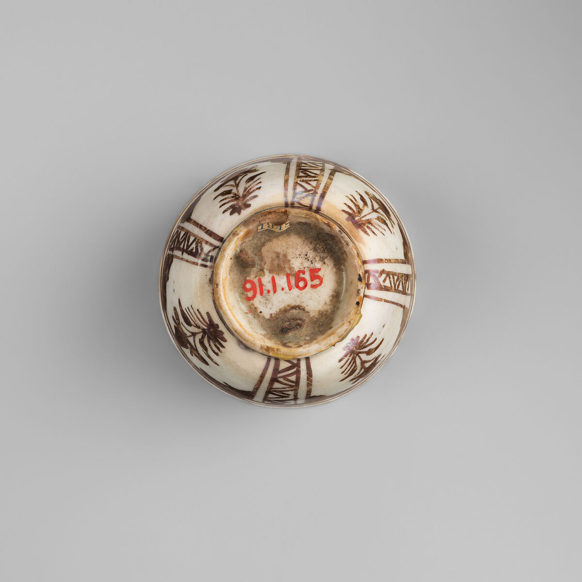 Cup, Stonepaste; luster-painted on opaque white glaze under transparent colorless glaze