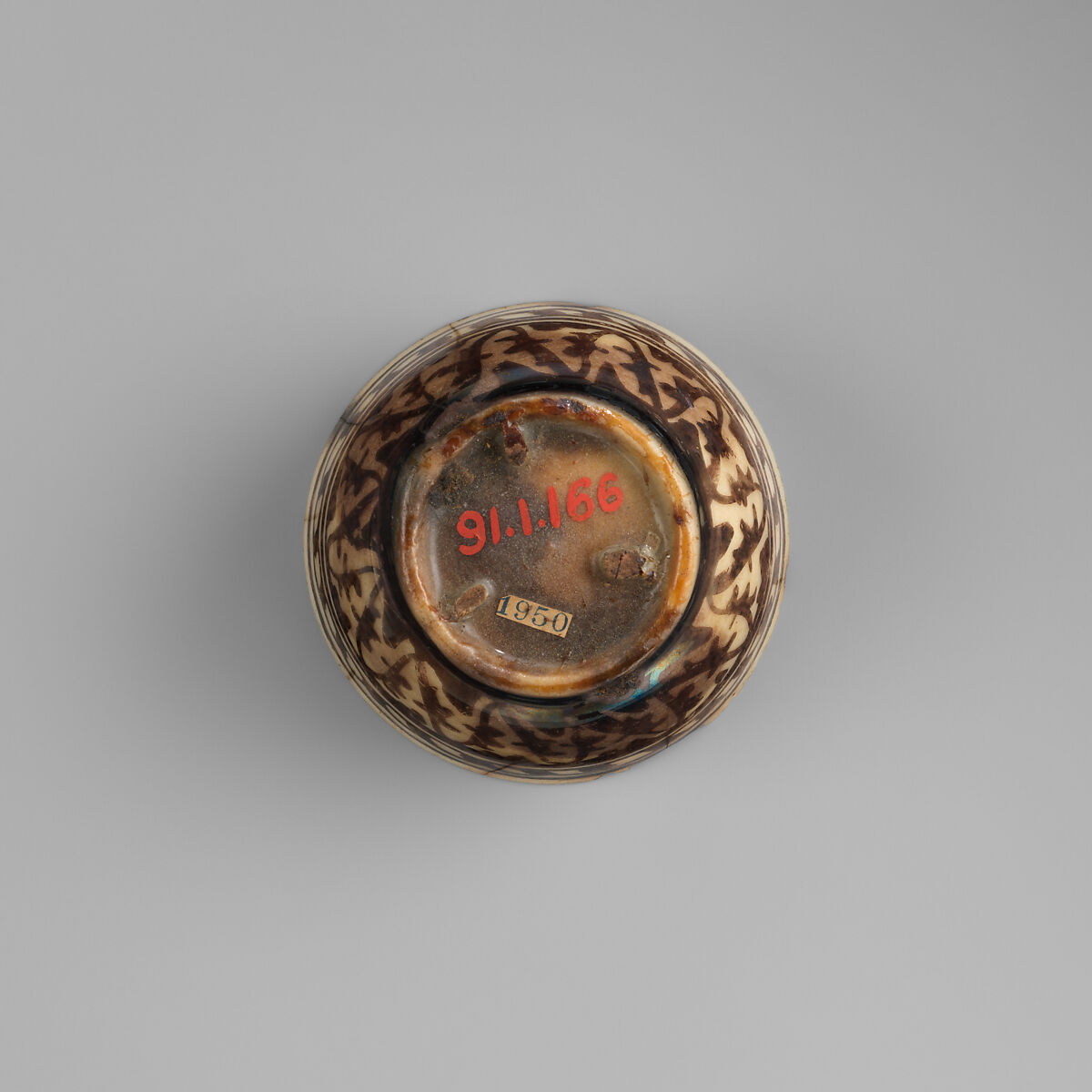 Cup, Stonepaste; luster-painted on opaque white glaze under transparent colorless glaze