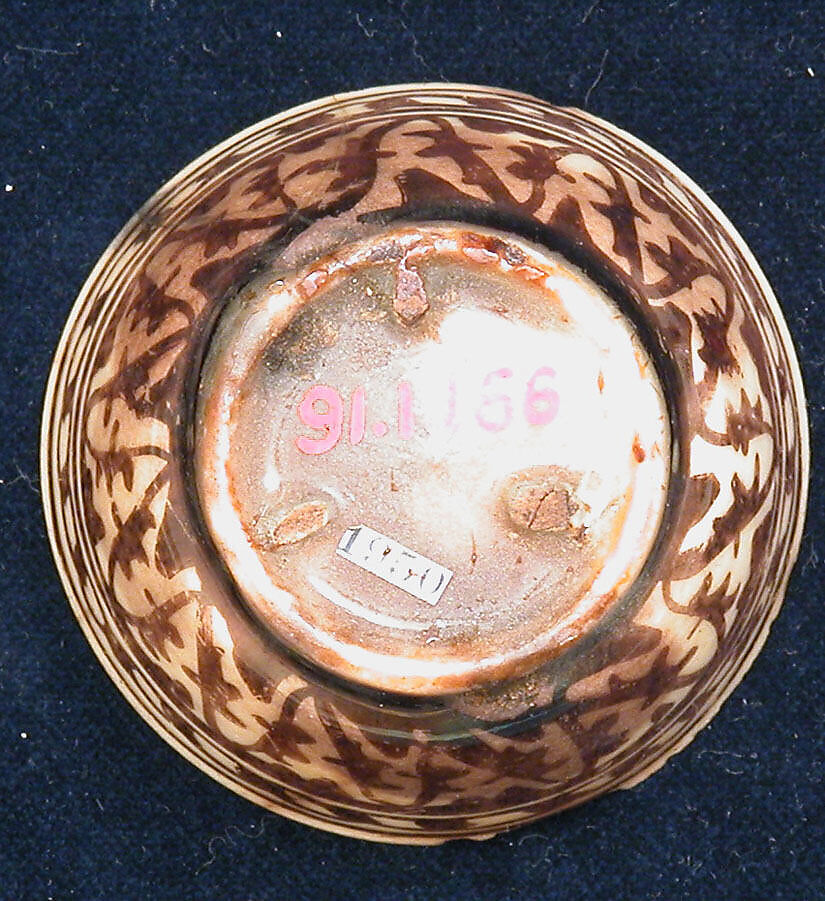 Cup, Stonepaste; luster-painted on opaque white glaze under transparent colorless glaze