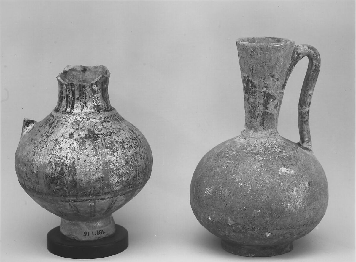 Fragmentary Ewer, Earthenware; glazed