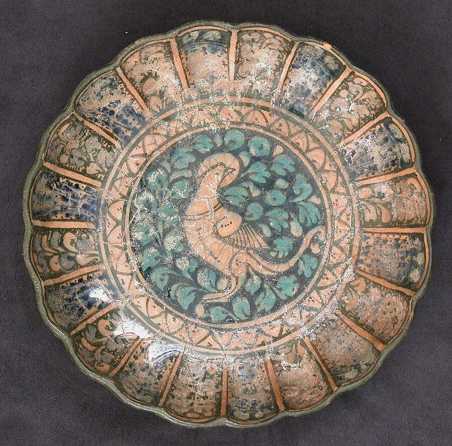 Dish, Earthenware; underglaze painted
