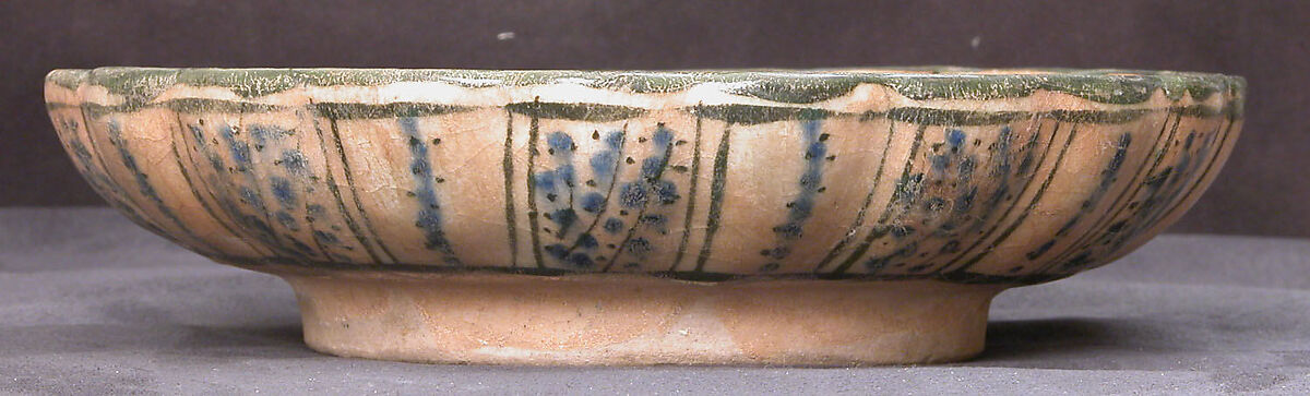 Dish, Earthenware; underglaze painted
