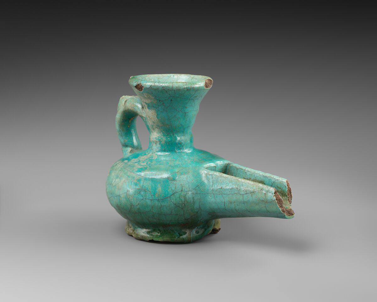 Lamp, Earthenware; glazed