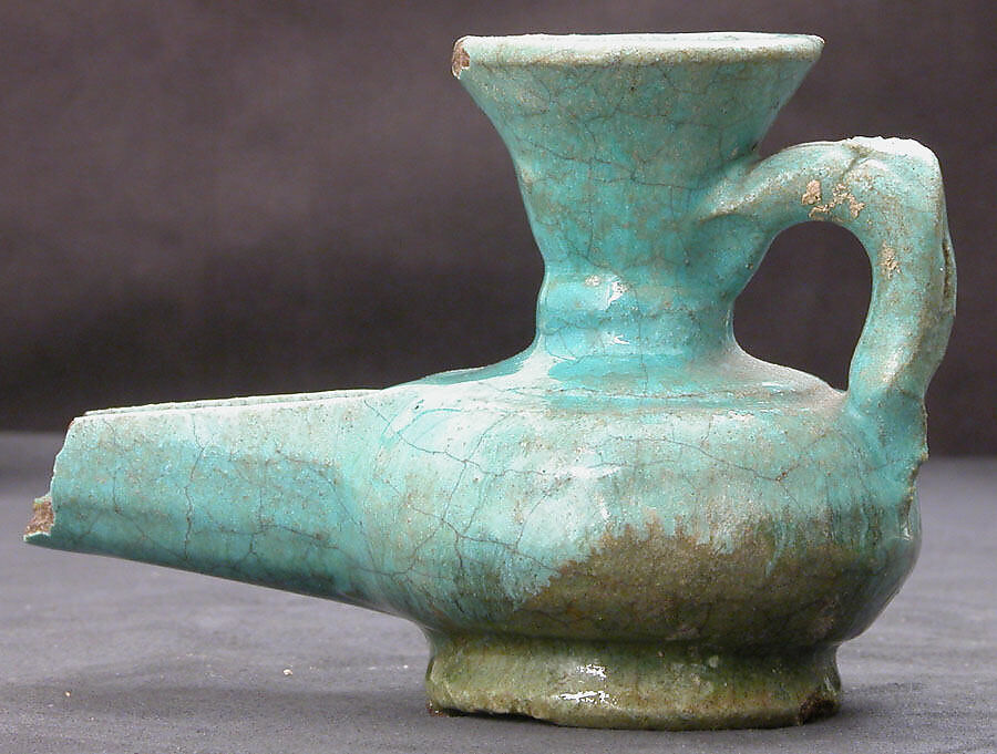 Lamp, Earthenware; glazed