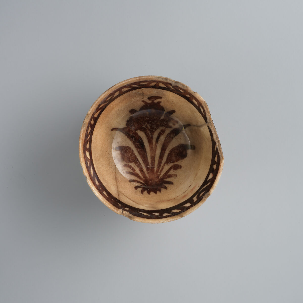 Cup, Stonepaste; luster-painted on opaque white glaze