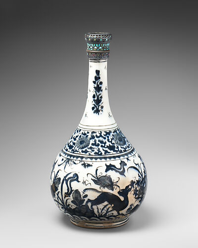 Bottle with Deer in Landscape