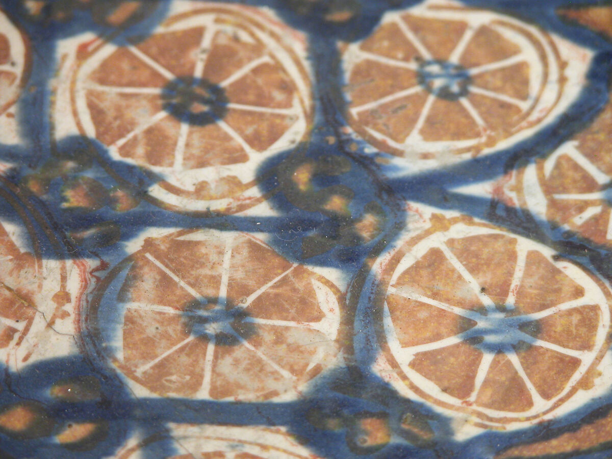 Plate, Earthenware; tin-glazed and luster-painted