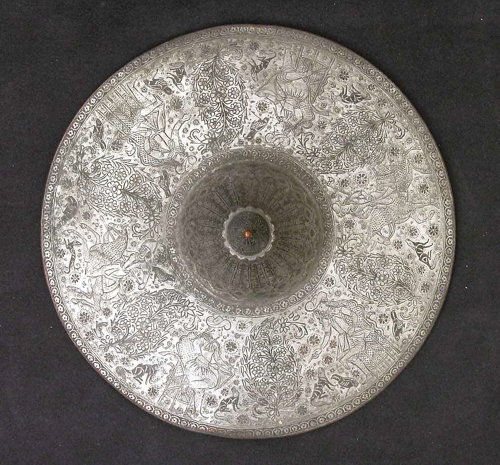 Bowl with Cover, Tinned copper; engraved