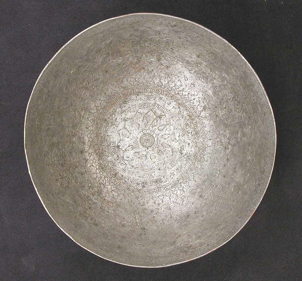 Bowl with Cover, Tinned copper; engraved