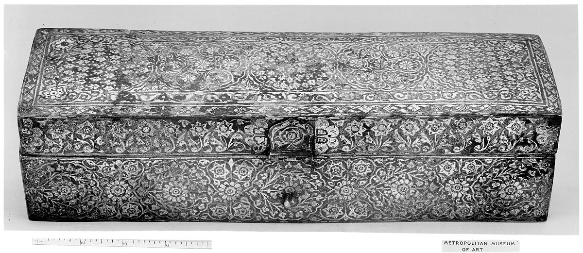 Writing Box, Copper; inlaid with silver and gold
