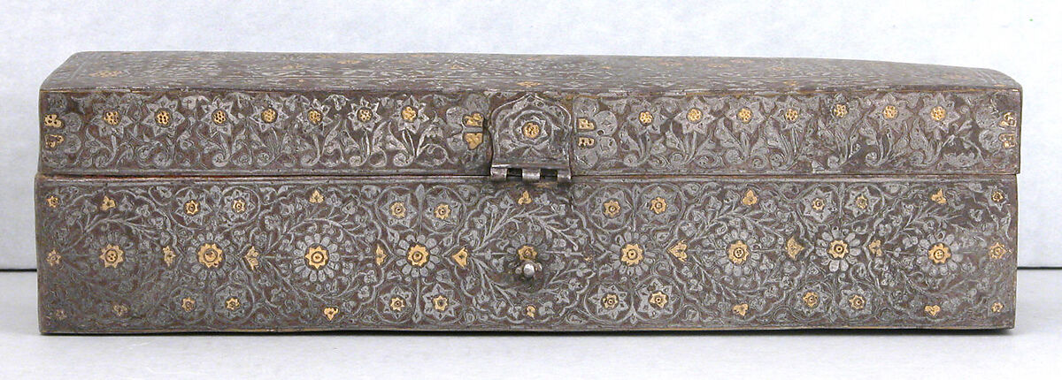 Writing Box, Copper; inlaid with silver and gold