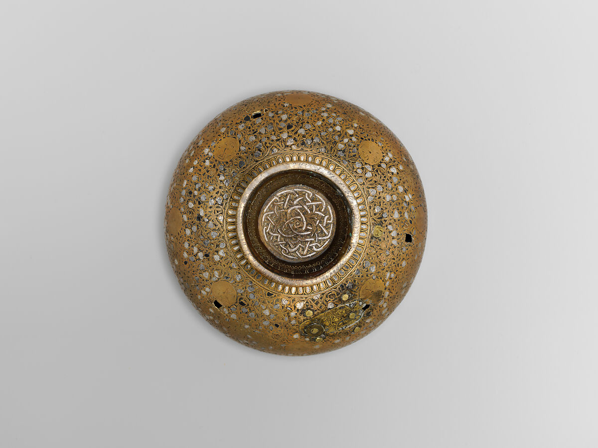 Cup, Brass; engraved and inlaid with silver